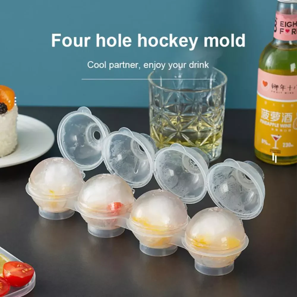 

4 Cavity Ice Mould Ice Ball Maker DIY Ice Cream Mold Plastic Whiskey Ice Cube Tray Bar Accessories Tool форма для льда
