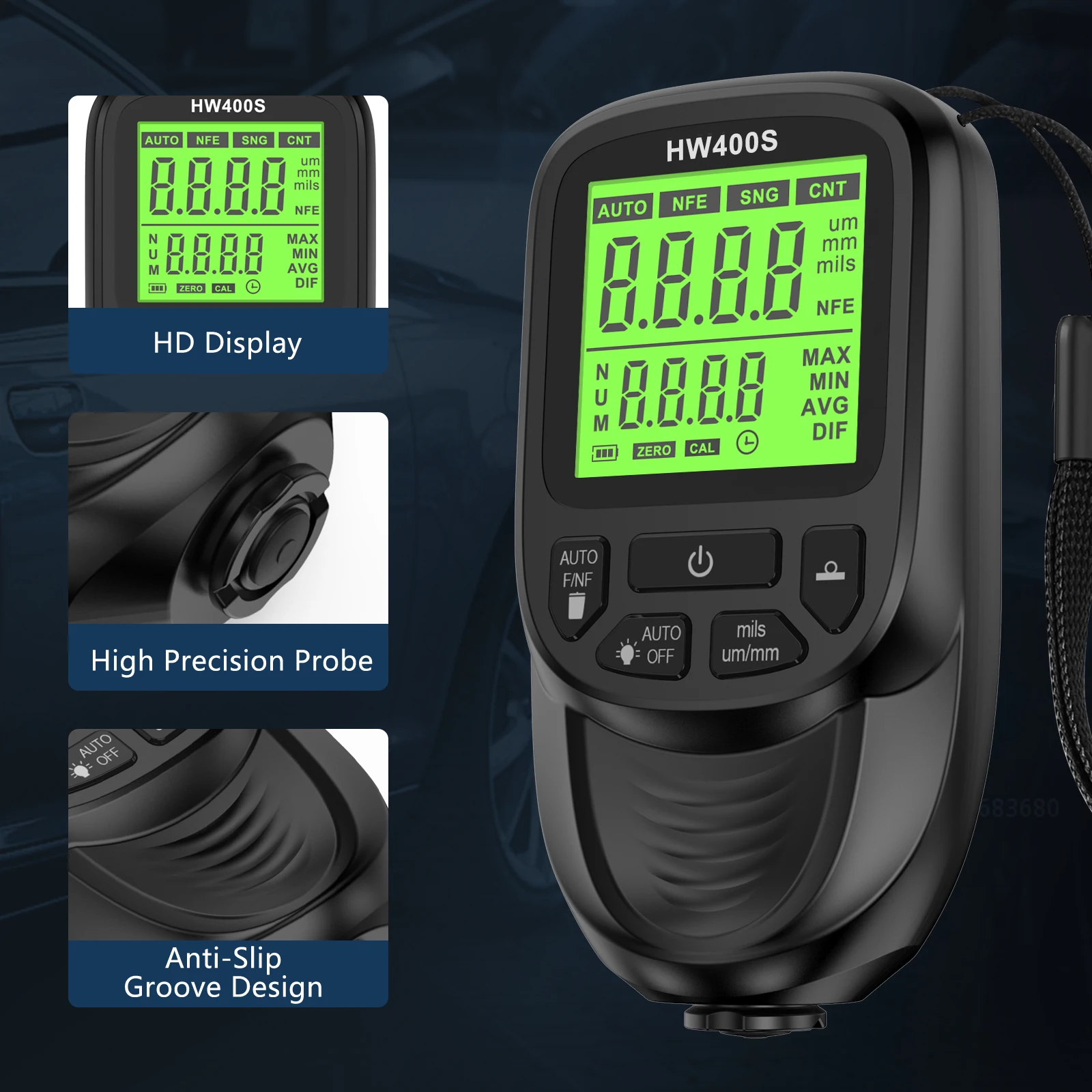 Датчик толщины автомобильного покрытия HW400S