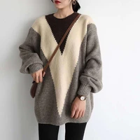 womens sweater oversize o neck knitted loose pullover oversized casual autumn and winter fashion new retro womens clothing