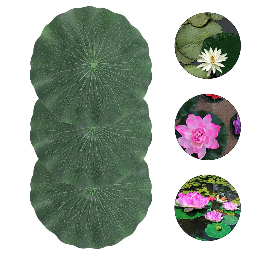 

3Pcs Artificial Lotus Leaf Vivid Fishpond Lotus Leaf Fish Tank Decoration