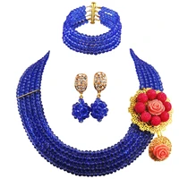 fashion women jewelry set blue african beads jewelry set