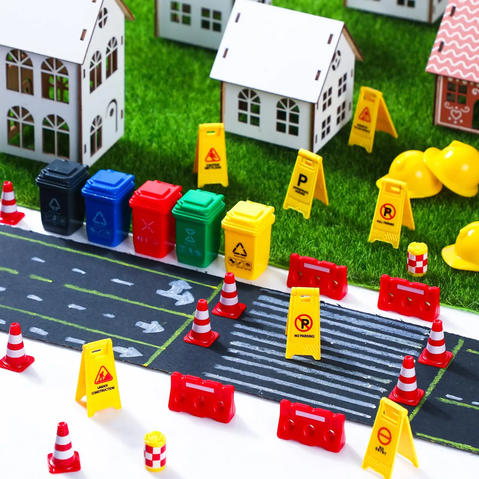 Мини дорожные знаки уличные игровой набор строительный дорожный конус табличка