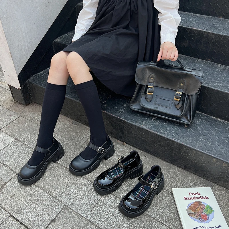 Туфли женские в британском стиле Классическая обувь на платформе плоская