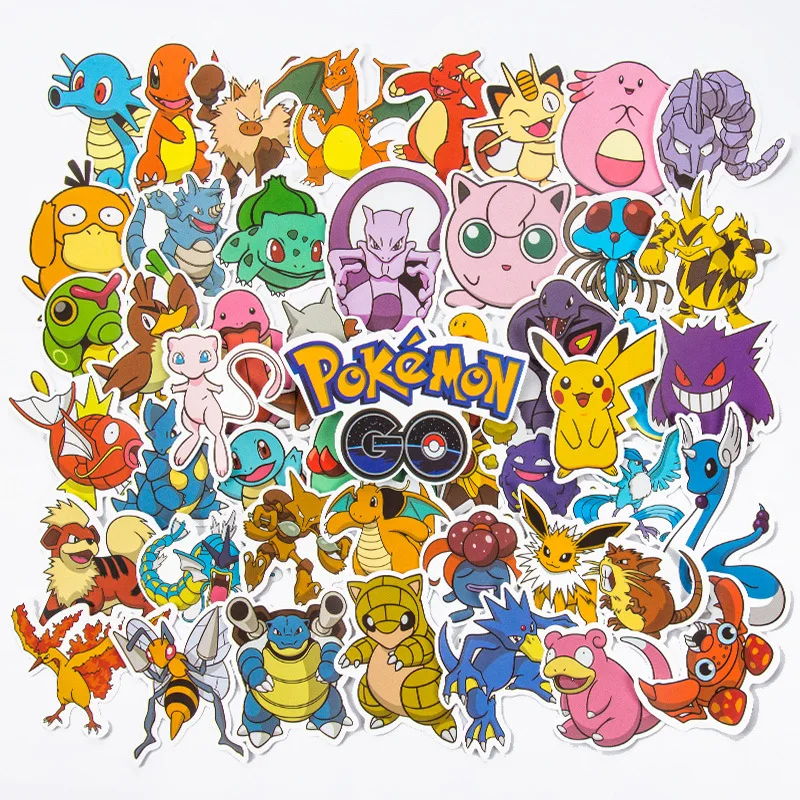 

Pokémon Stickers 50 Non-repeating Luggage Stickers Guitar Laptop Waterproof Stickers Decoration Reward Children's Gift