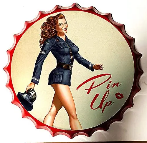 

Royal Tin Sign Bottle Cap Metal Tin Sign Pin Up Diameter 13.8 inches, Round Metal Signs for Home and Kitchen Bar Cafe