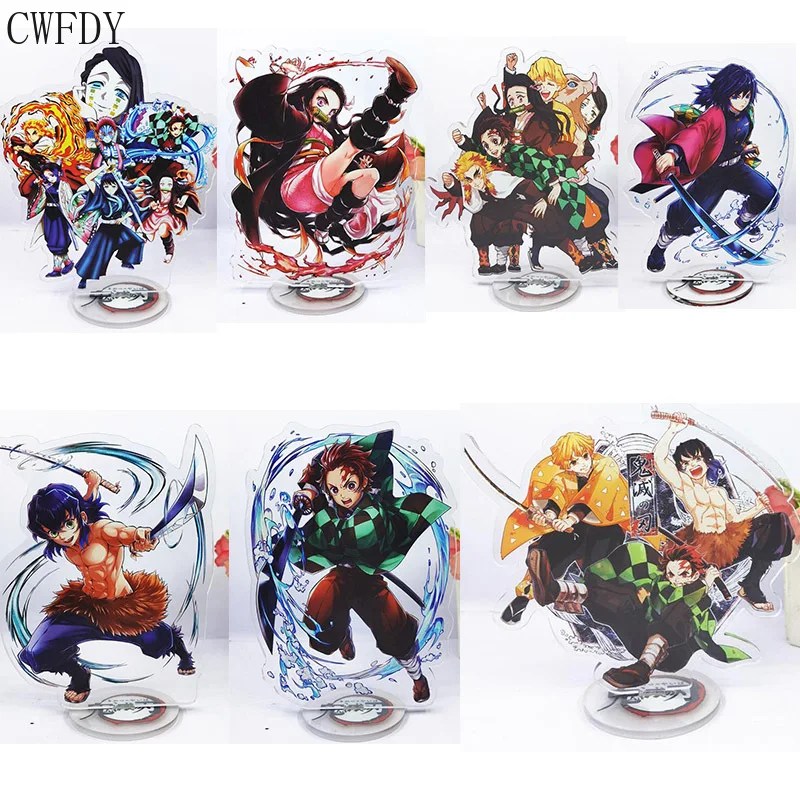 

Anime Demon Slayer Arcylic Stand Figure Kamado Tanjirou Nezuko Model Toys Zenitsu Figure Inosuke Kimetsu No Yaiba Keychain 15CM