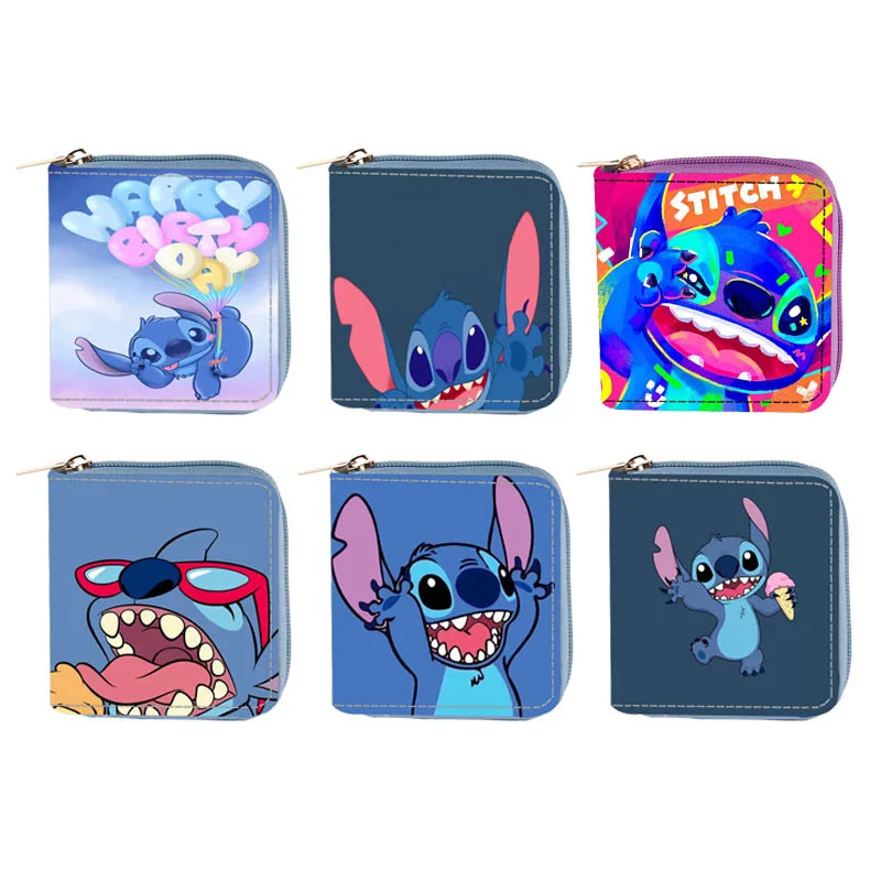

Disney Lilo & Stitch Women's Wallet Fashion Cartoon Print PU Waterproof Large Capacity Multi-card Pocket Change Short Purse