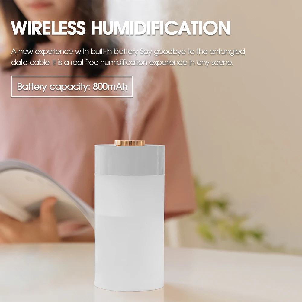 

Увлажнитель воздуха ультразвуковой аккумуляторный, 350 мл, USB