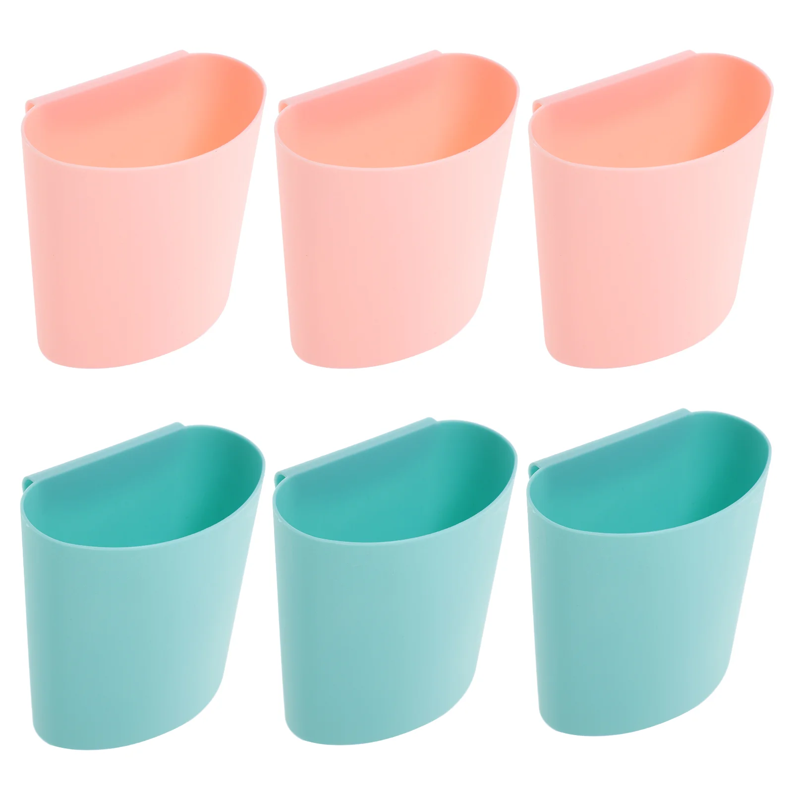 

6pcs Hanging Storage Cup Rolling Cart Accessory Cart Mounted Storage Bucket Plastic Storage Cup