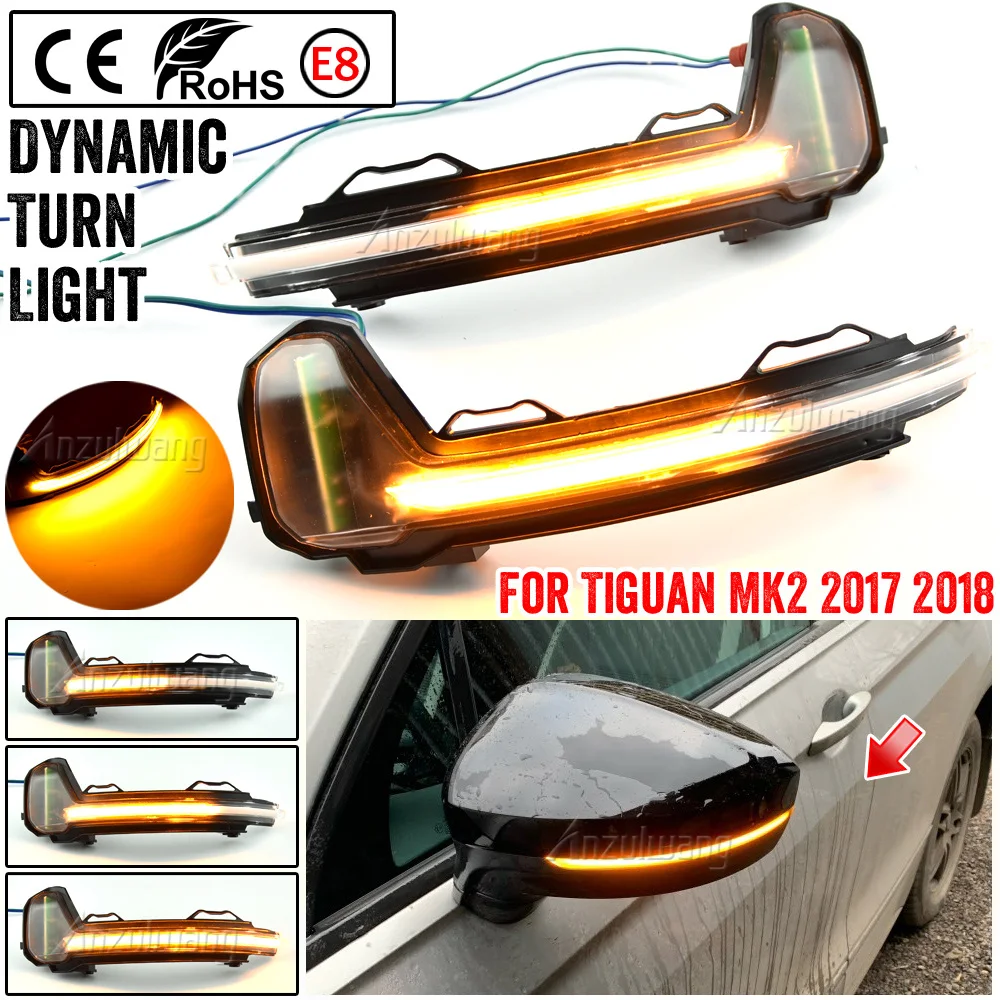 

For VW Tiguan MK2 2017 2018 2019 Touareg MK3 EU 2019 LED Dynamic Turn Signal Light Flasher Flowing Water Blinker Flashing Light