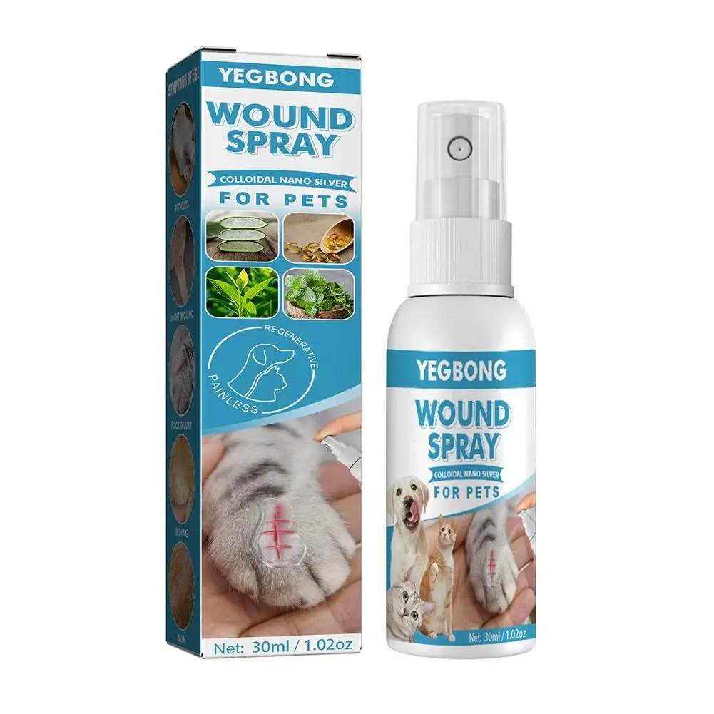 

Pet Wound Spray Pets Anti-Itch And Itch Relief Dogs Cat Skin Healthy Care Spray Wound Treatment Anti-bacterial Solution