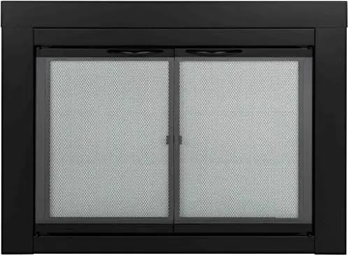 

Hearth AN-1010 Alpine Fireplace Glass Door, Black, Small