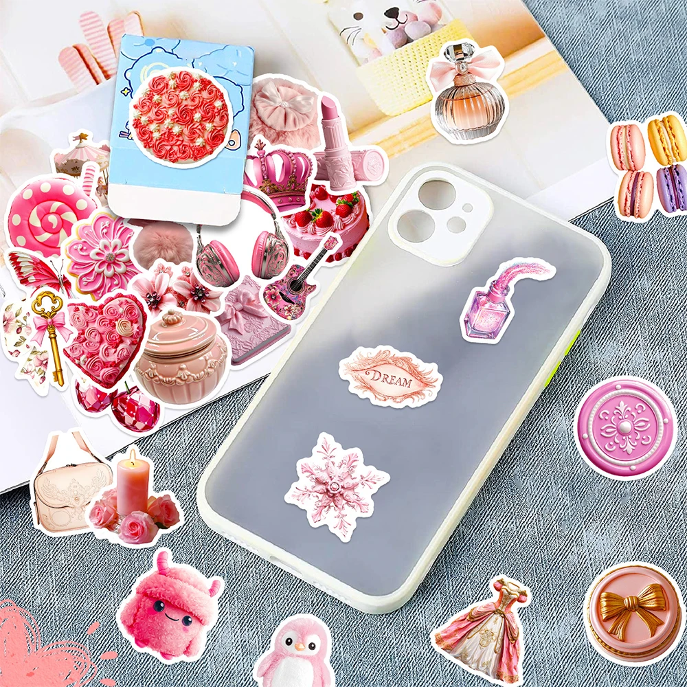 10/30/50 шт. INS Розовый Стиль Девушки Эстетические наклейки DIY Альбом для вырезок