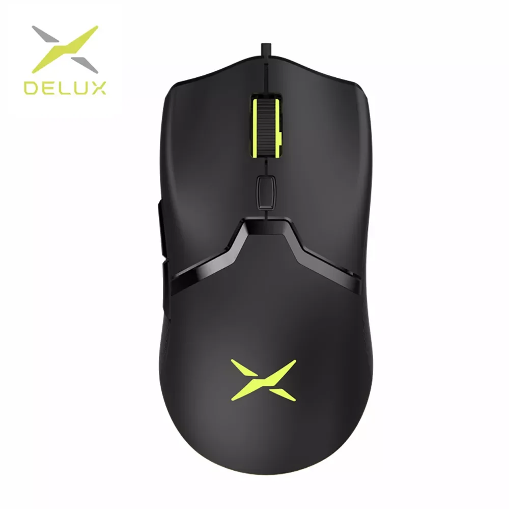 

Delux M800 RGB Wired Gaming Mouse 12400-16000 DPI 58g Lightweight Ergonomic 1000Hz Mice with Soft rope Cable For Computer Gamer