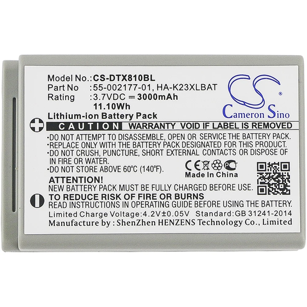 

Cameron Sino 3000mA Battery for Casio DT-X8-10E,DT-X8-10J,DT-X8-20C,DT-X8-20E,DT-X8-20J 55-002177-01,HA-K23XLBAT