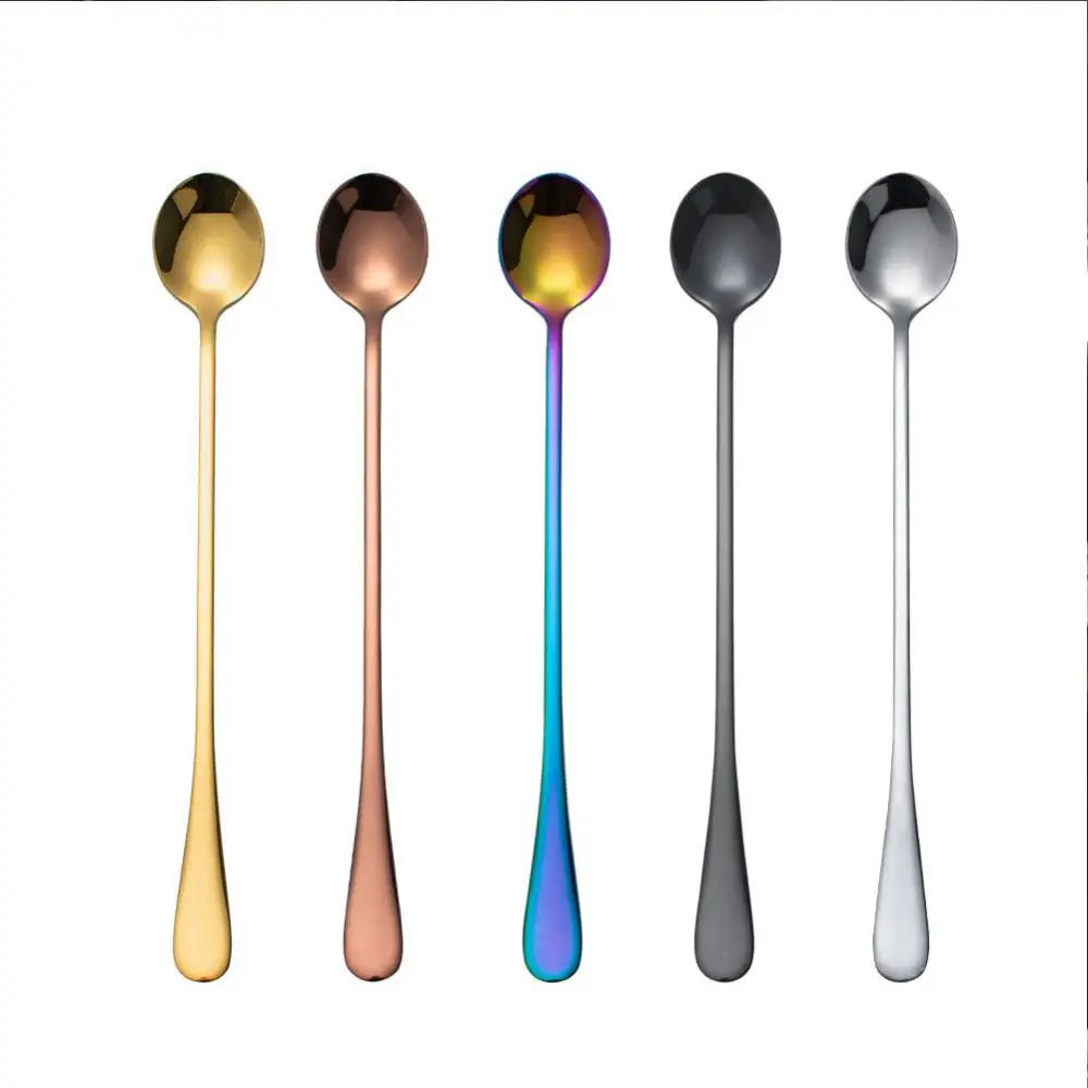 

Kitchen Accessories Stainless Steel Long Handle Pointed Spoon Ice Scoop Cocktail Stir Wine Spoon Coffee Ice Cream Spoon