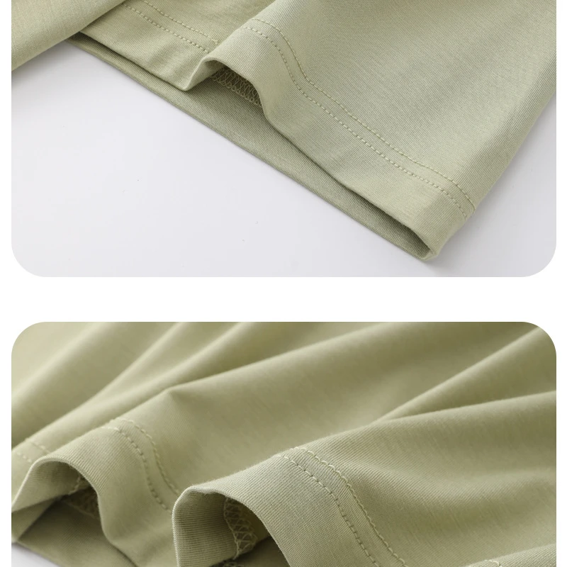 2023 New Pajamas Summer Thin Bio-based Home Suit Short-sleeved Trousers Breathable and Comfortable Sleepwear with Round Neck