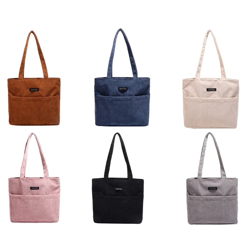

Shopping Shoulder Bag Large Capacity Corduroy Bag Women Girl Tote Bag Lady Purse