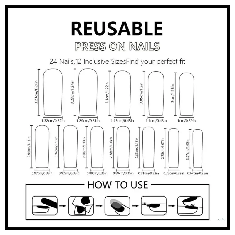Стильный рождественский набор для ногтей со снежинками и накладными ногтями 24
