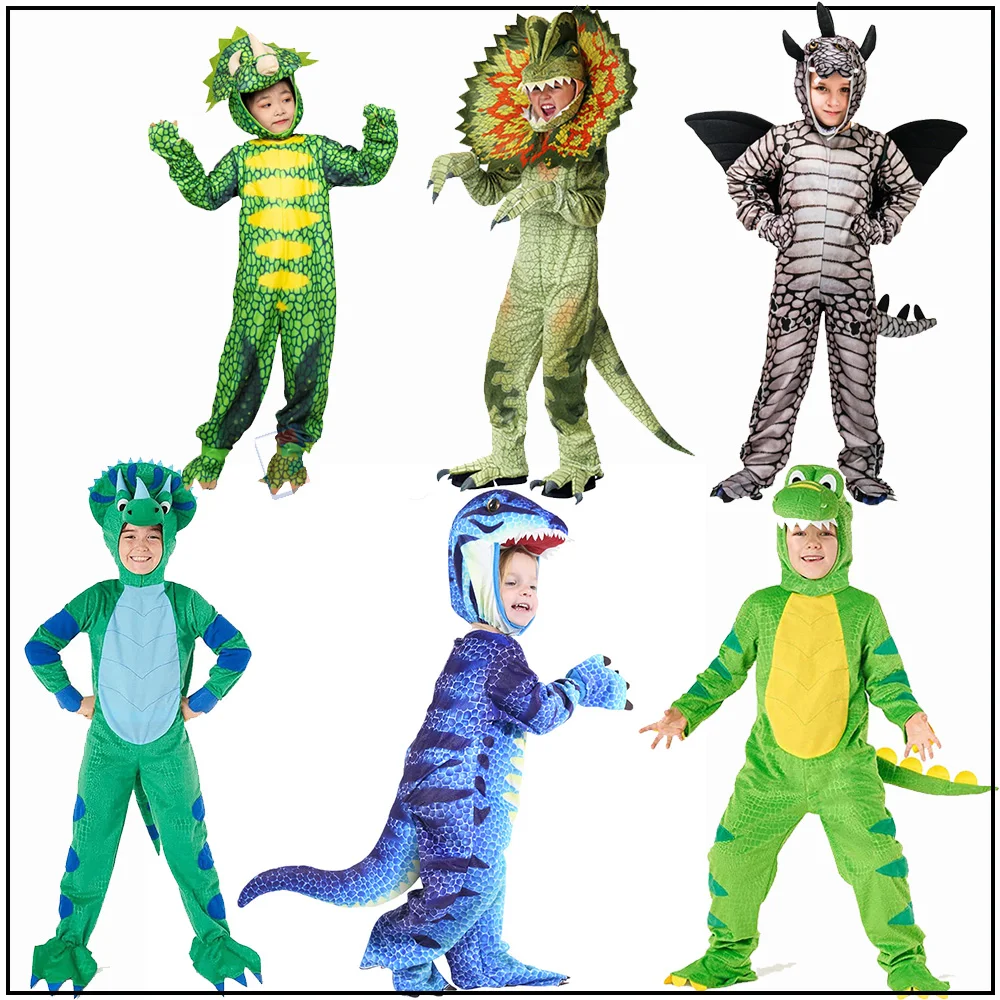 

Новинка 2022, костюм для мальчиков и девочек, костюм динозавра Ти-Рекс из аниме, косплей, комбинезон, костюм для Пурим, Хэллоуина, искусство для...