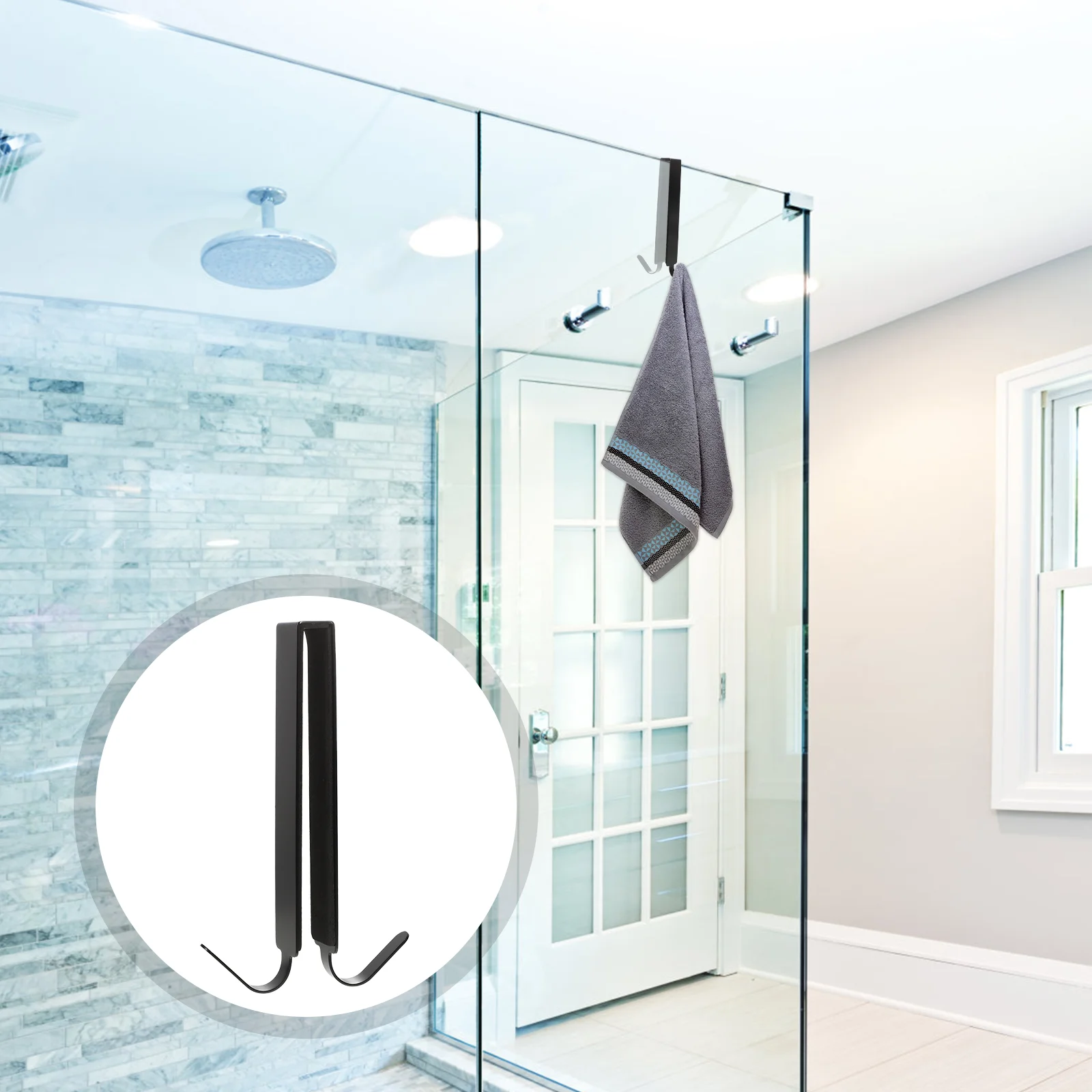 

Door Over Hook Hanger Hooks Glass Shower The Towel Bathroommetal Coat Single Frameless Hangers Hanging Stainless Double Hat