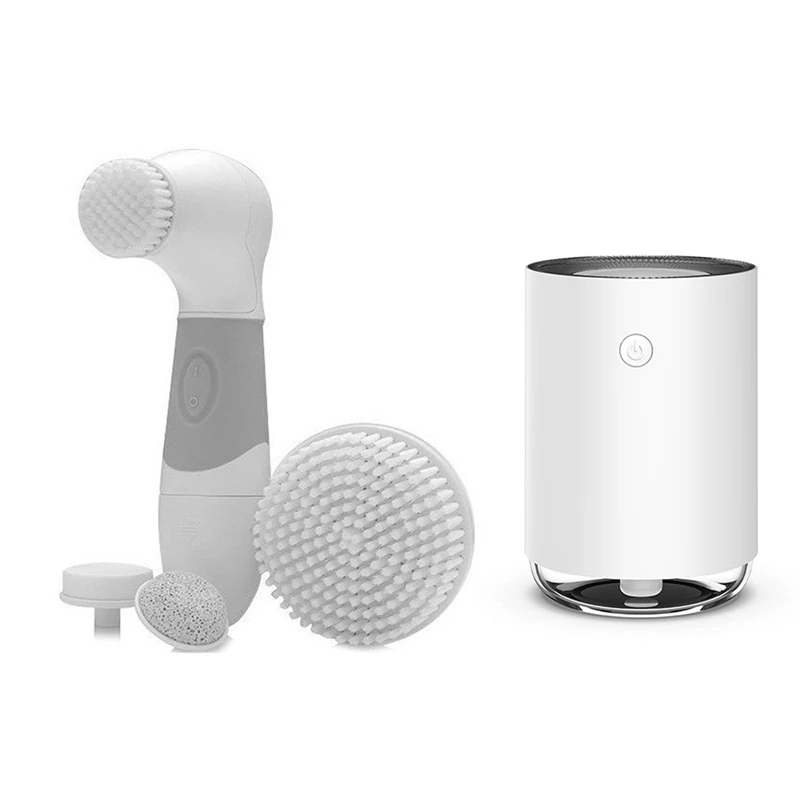 

Exfoliating Brush For Body With 4 Attachments & 220Ml Aroma Essential Oil Diffuser Air Humidifier Aromatherapy