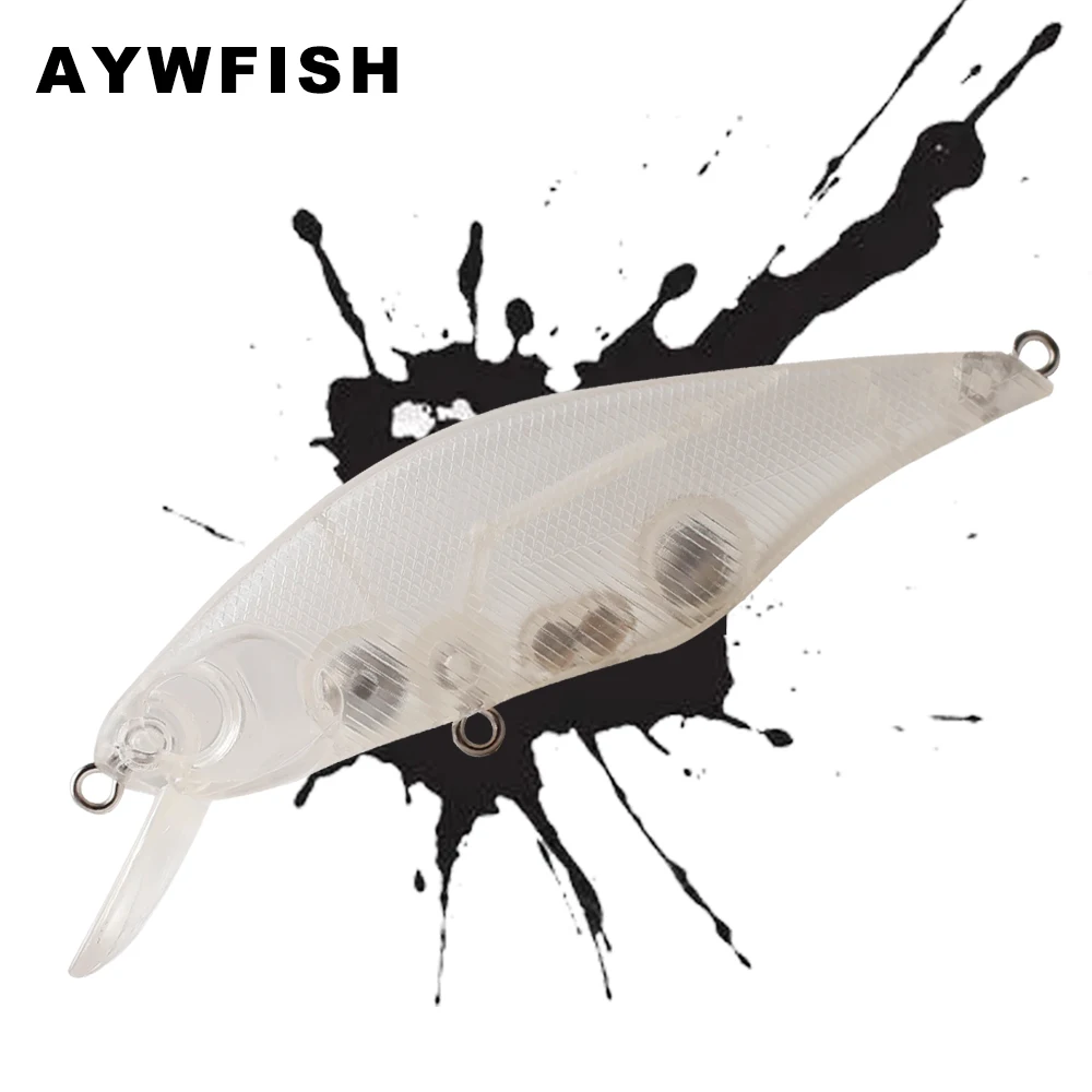 AYWFISH 10 шт./лот, заготовки с крючком, 9 см, 10 г, искусственная жесткая приманка, плавающая погремушка для соленой воды, приманки для ловли окуня, неокрашенные для «сделай сам»