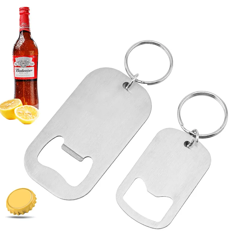 

30pcs Stainless Steel Flat Bottle Opener Keychain Suitable for Beer Bottle Caps Party Wedding Bar Simple Fashion