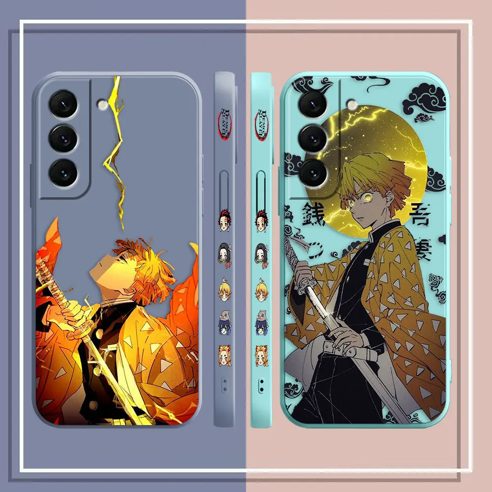 Japan Cartoon Demon Slayer Agatsuma Zenitsu Case For Samsung Galaxy S23 S22 S21 S20 FE S11 S10 S10E S9 S30 Ultra Plus 4G 5G Case