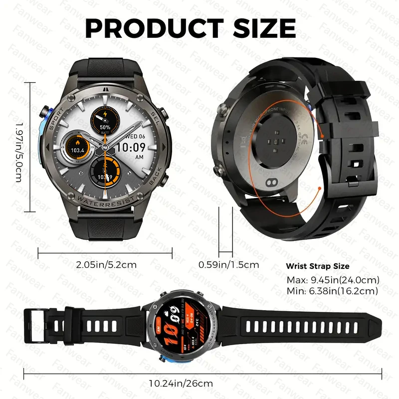 Фото Fanwear GPS Смарт-часы Компас Высота Давление воздуха Плавание Триатлон Таймер 10 АТМ Водонепроницаемый 170+ Спортивный режим Автоматический запись №2