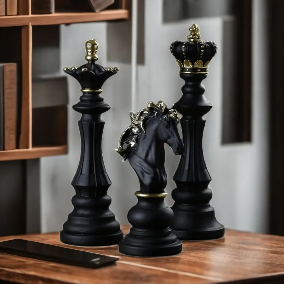 

Vilead Chess Pieces Figurines for Interior The Queen's Gambit Decor Office Living Room Home Decoration Modern Chessmen Gifts