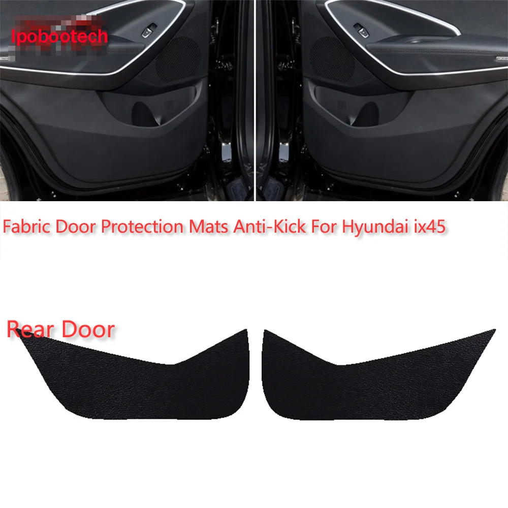 

4pcs Fabric Door Protection Mats Anti-kick Decorative Pads For Hyundai ix45