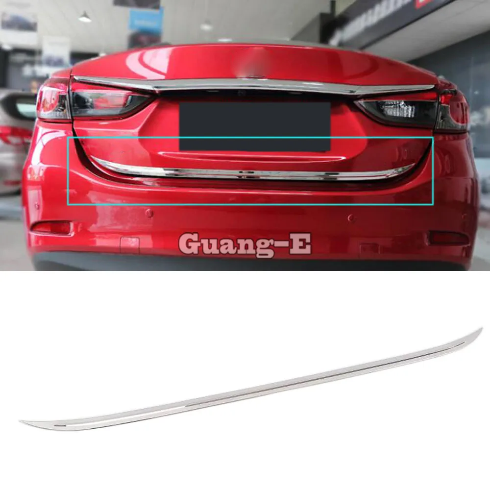 

Car Stick Body Stainless Steel Rear Door Tailgate Frame Plate Trim Hood Trunk For Mazda6 Mazda 6 Atenza 2017 2018 2019