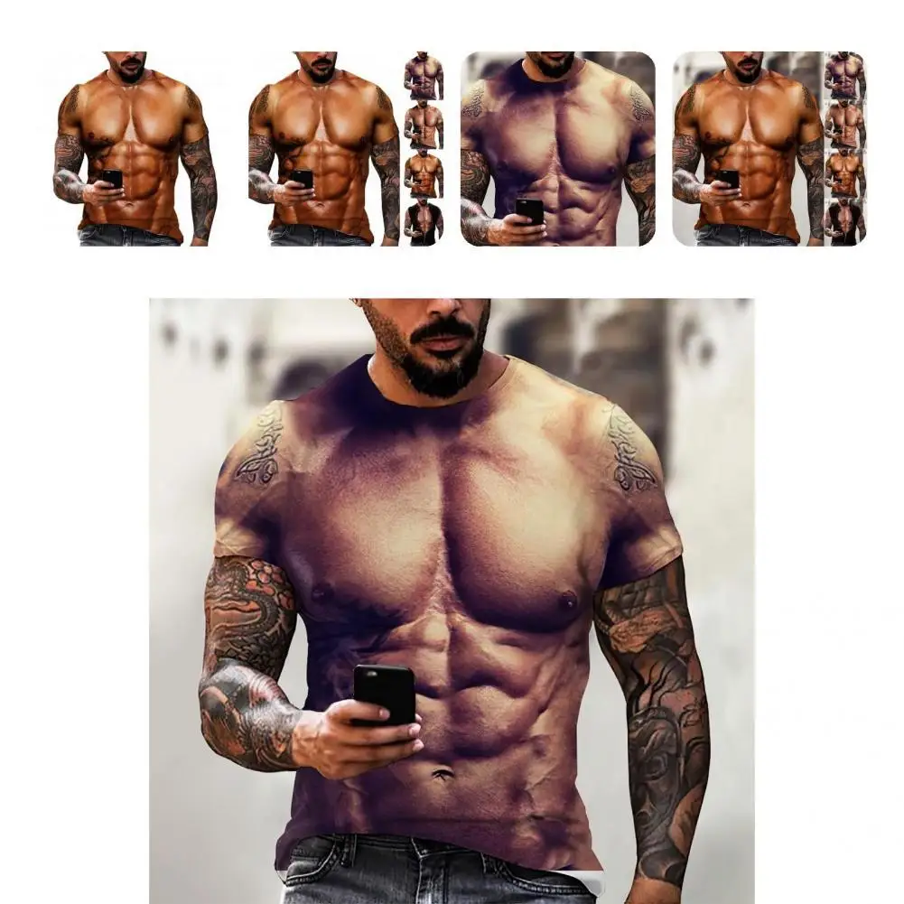 

4 Colors Unique Fashion Leisure Short Sleeve Shirt Clothing Casual T-shirt Soft for Outdoor