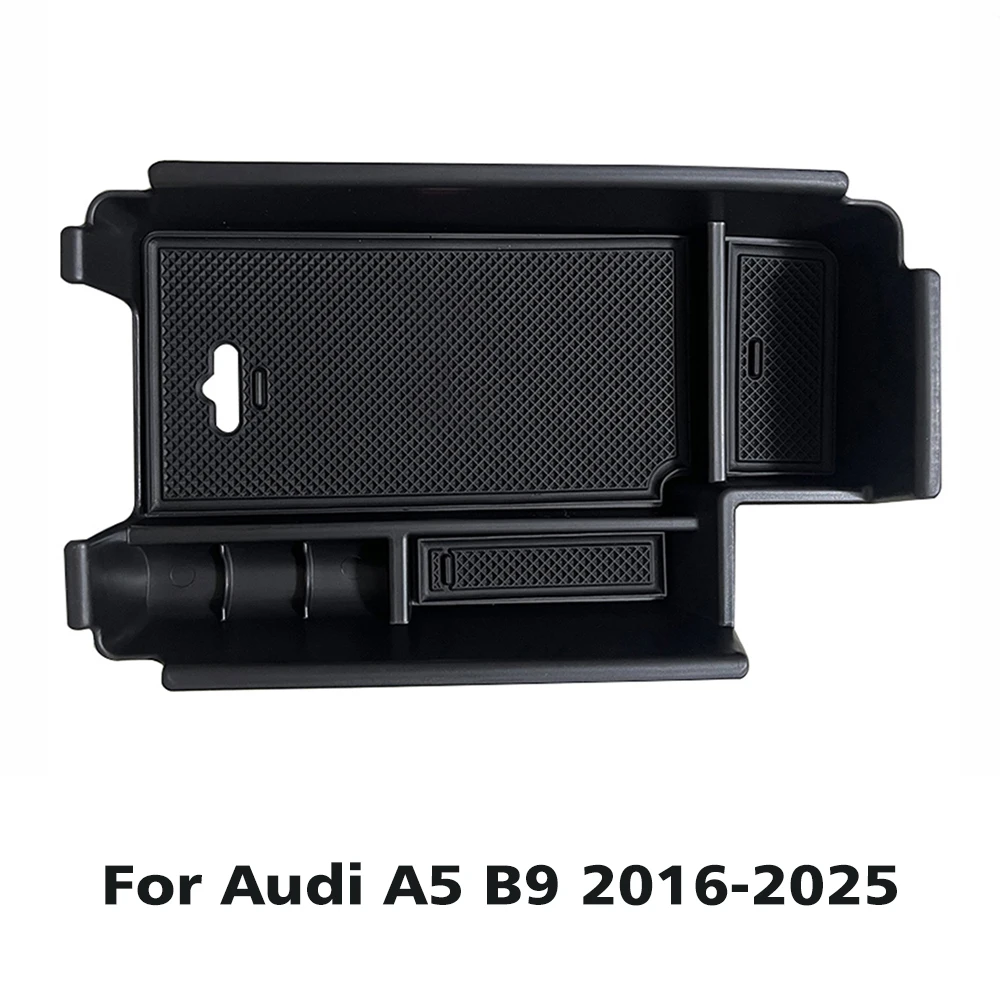 

Органайзер на центральной консоли для Audi A4 A5 S4 S5 B8 B9 2007-2025 Ящик для хранения автомобильного подлокотника с нескользящим ковриком Аксессуары для интерьера из АБС-пластика