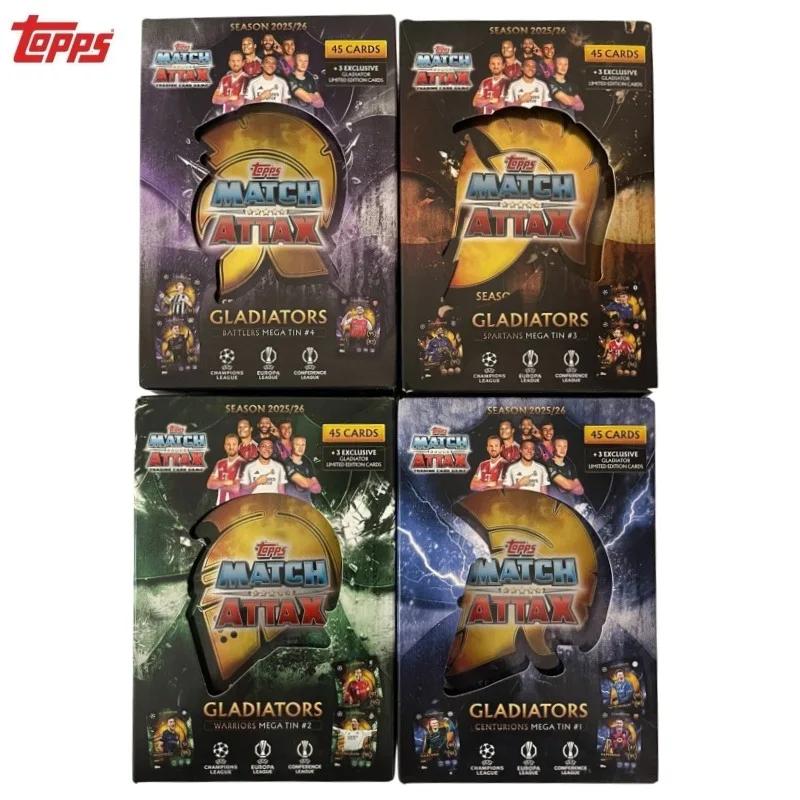 Фото Коллекционные карточки футболистов TOPPS UCC Match Attax MEGA в жестяной коробке, новый сезон, Лига чемпионов, 2025-26, подарок для фанатов №1
