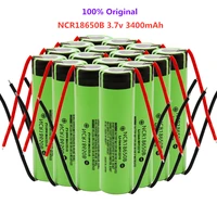10pcs 100 original 18650 battery 3400mah 3 7v lithium battery ncr18650b 3400mah suitable for flashlight battery diy wire
