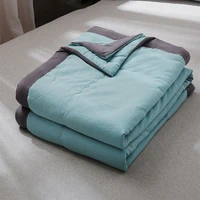 washed cotton spring fall thin quilt summer air conditioning comforter soft breathable bed blanket solid color quilted quilts