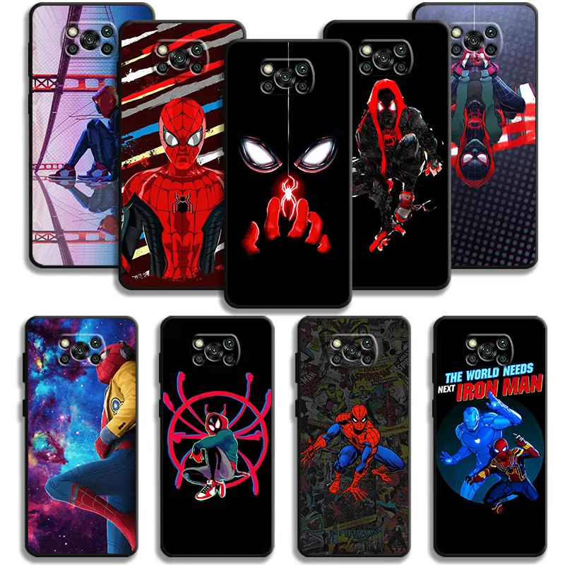 

Case For Xiaomi POCO X3 NFC X4Pro X5 M3 for Mi 12 13 11 10 10T 8 Note10 Lite 11Ultra 11T Pro F1 Marvel Black SpiderMan Cool Man