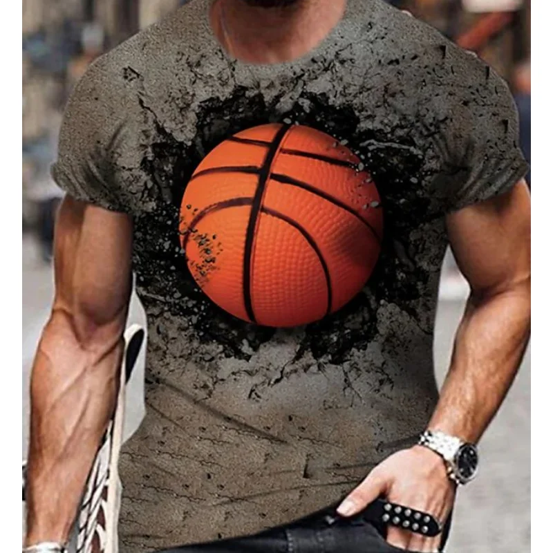 Outdoor Basketball Sports T Shirt Fashion Quick Dry Material Men's Oversized T-shirt Leisure O-neck Short Sleeve Tops Tracksuits