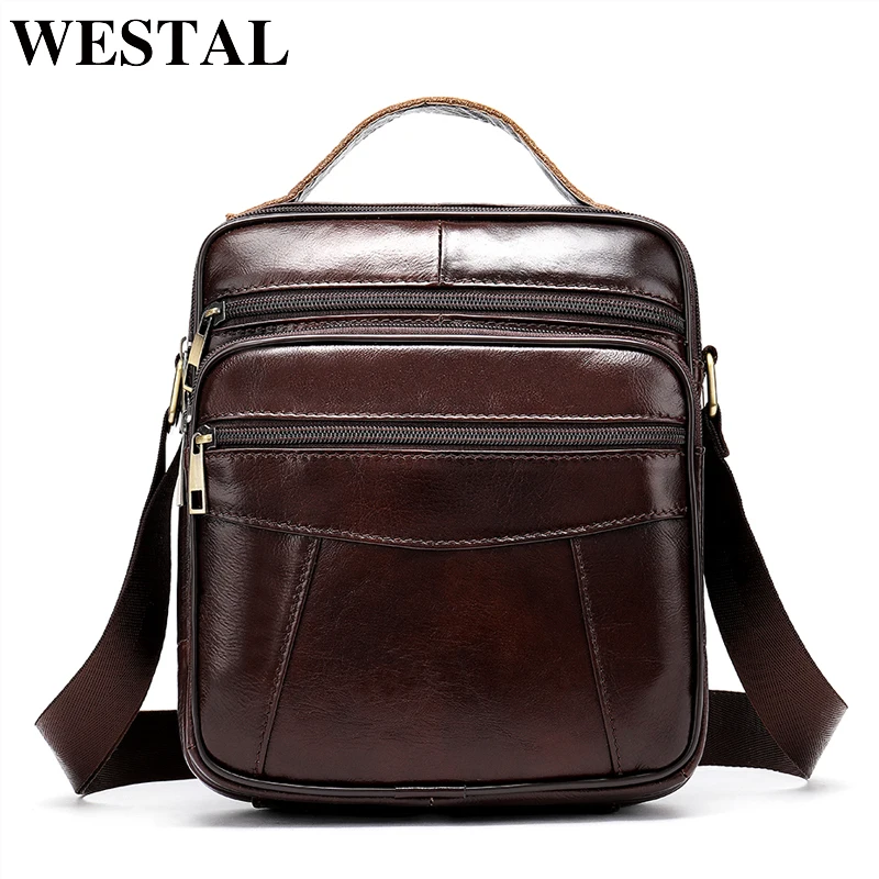 Portable Shoulder Messenger Women Men Bag Crossbody Genuine Leather Briefcase Office Business Work For Small Handbag Male Female