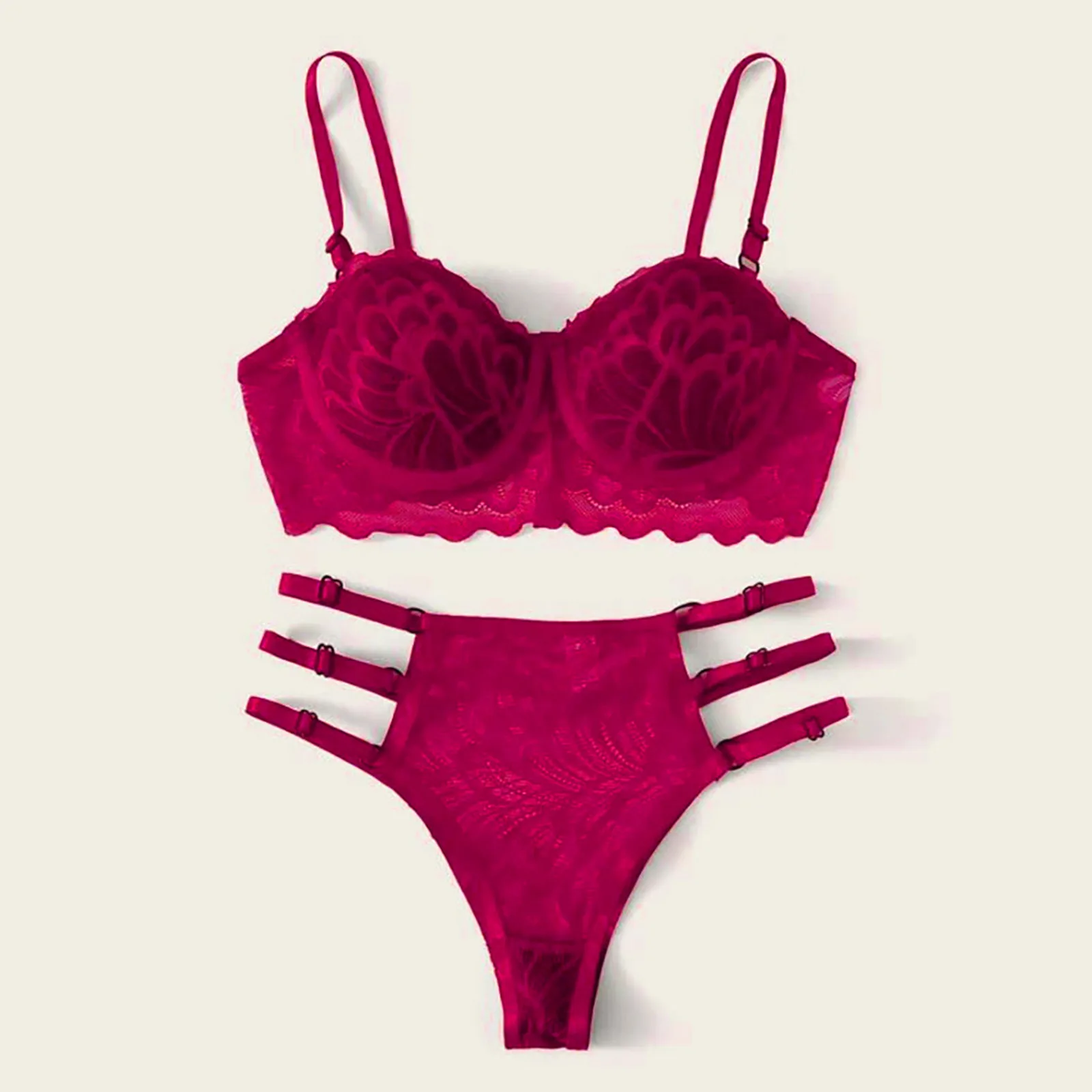 

Women Plus Size Lace Lingerie Bra+Thong Underwear Set Lace Sleepwear Sexy Lingerie Fashion Lingerie Underwear Exotic Costumes