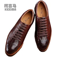 ourui new arrival true crocodile leather male lace up single shoes brown genuine leather business mens leather shoes men shoes