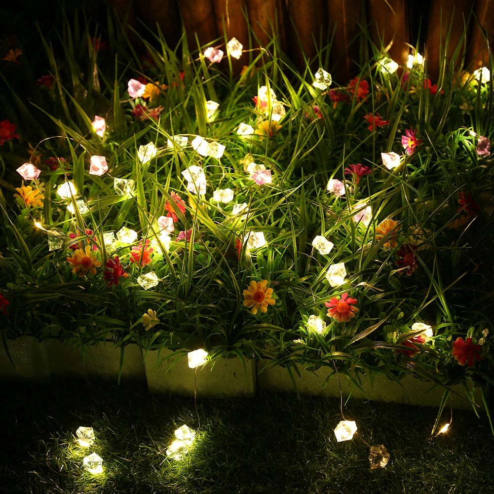 

2M 20 LED Simulation Diamond Lamp String Lights Holiday Festival Window Curtain Bar Lawn Garden Decoration Lamp