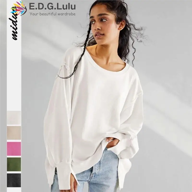 

EDGLuLu Leisure Street Womens Sweaters 2023 Fashion Women'S Long Sleeve Loose Pullovers Knitted Sweater Tops For Women 0822