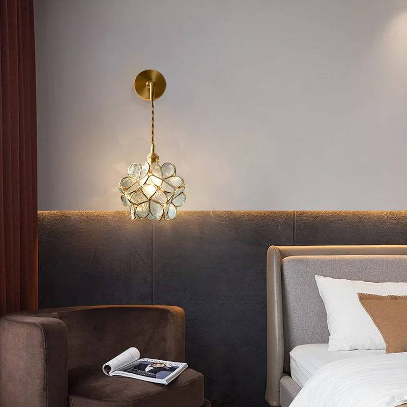 

modern led glass ball bedroom light penteadeira aplique luz pared cabecero de cama bedroom