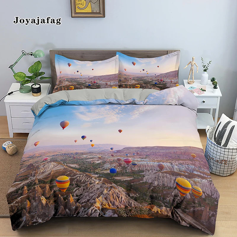 

Комплект постельного белья с 3D-принтом воздушных шаров, комплект с пододеяльником и наволочкой, мягкий удобный домашний текстиль «King-Size», о...
