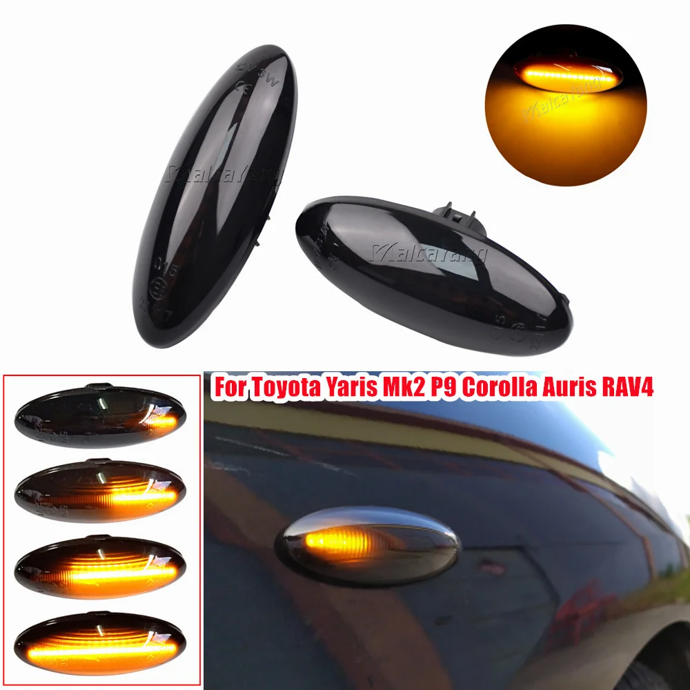 

Car Side Body LED Dynamic Turn Signal Light Indicator Blinker Lamp For Toyota Yaris Mk2 P9 RAV4 Mk3 ACA3/ALA3 Auris Mk1 E15 COR