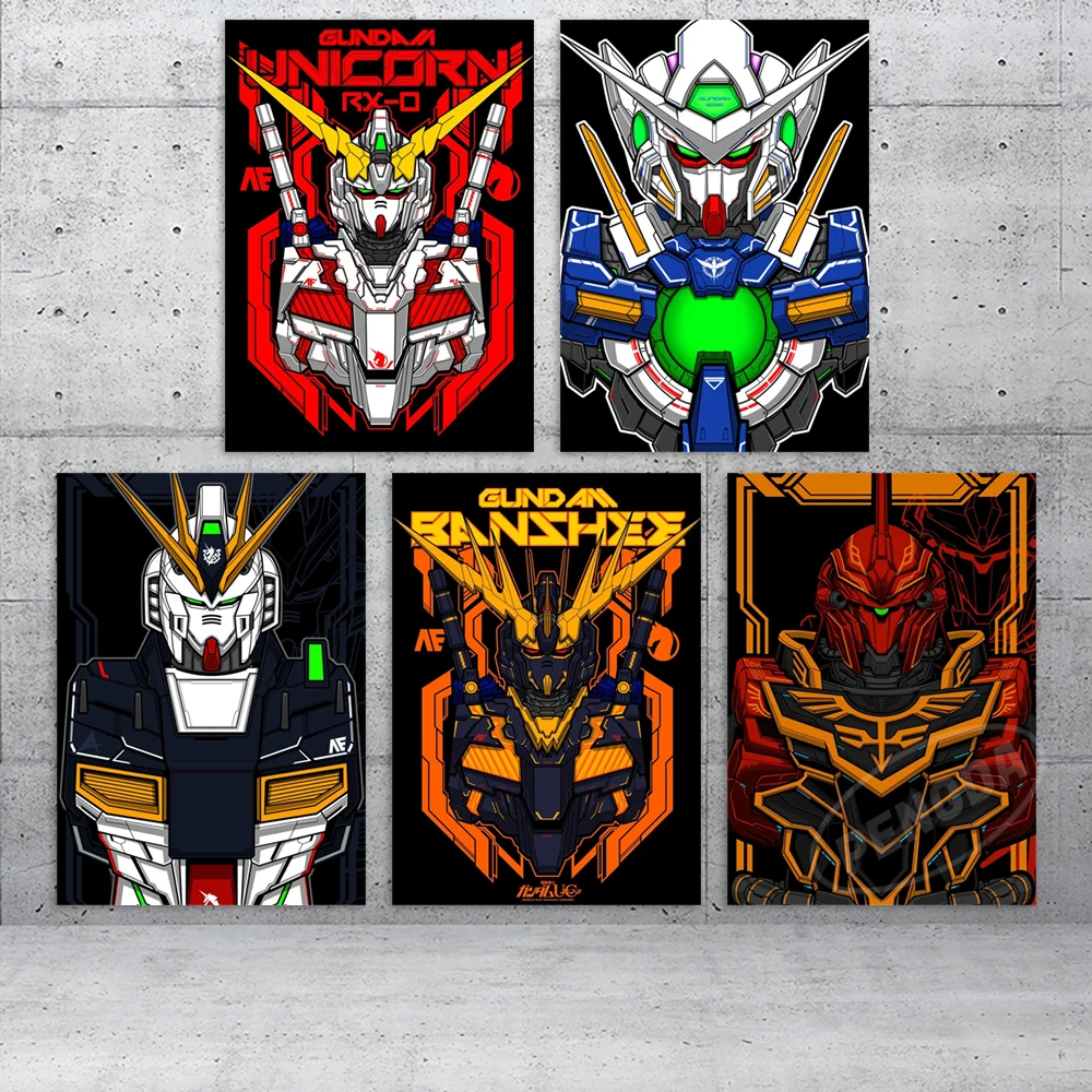 

Canvas Printed Mobile Suit Gundam Wall Art Anime Poster Wing Gundam Painting Modern Home Decor Modular Pictures For Living Room
