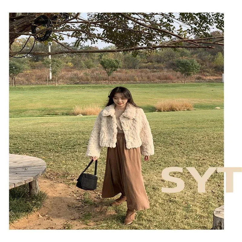 Lamb Hair Fashionable Fur Coat 2022 New Autumn and Winter Japanese and Korean Women's Short Loose Plush Thickened Warm Jacket